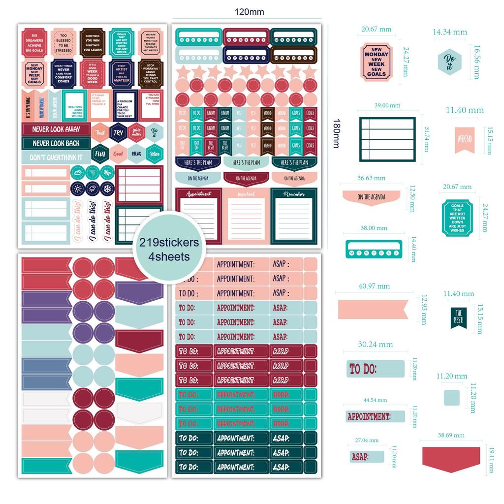 Business Fitness Planner Stickers: Schedule, Memo, and Creative Planning