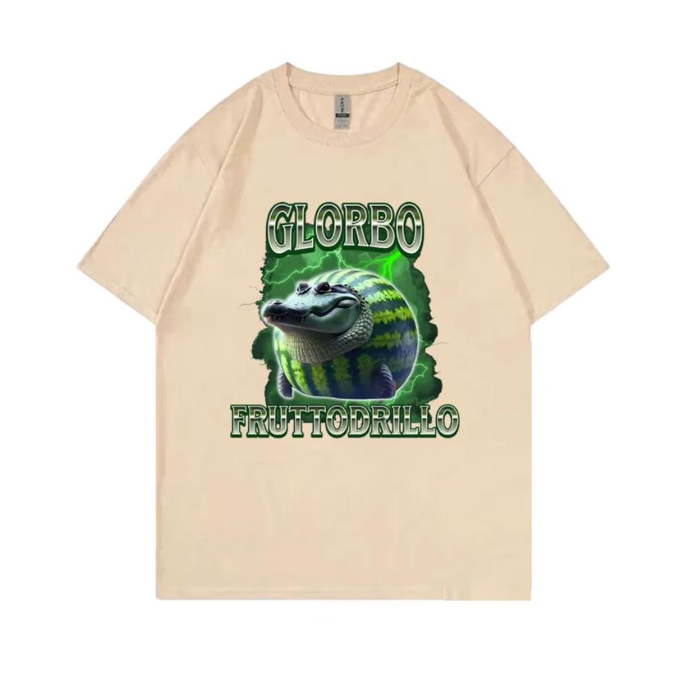 Italian Brainrot Glorbo Fruttodrillo T Shirts Watermelon Crocodile Funny Meme Tshirts Summer Unisexs Women Fashion Oversized Tops