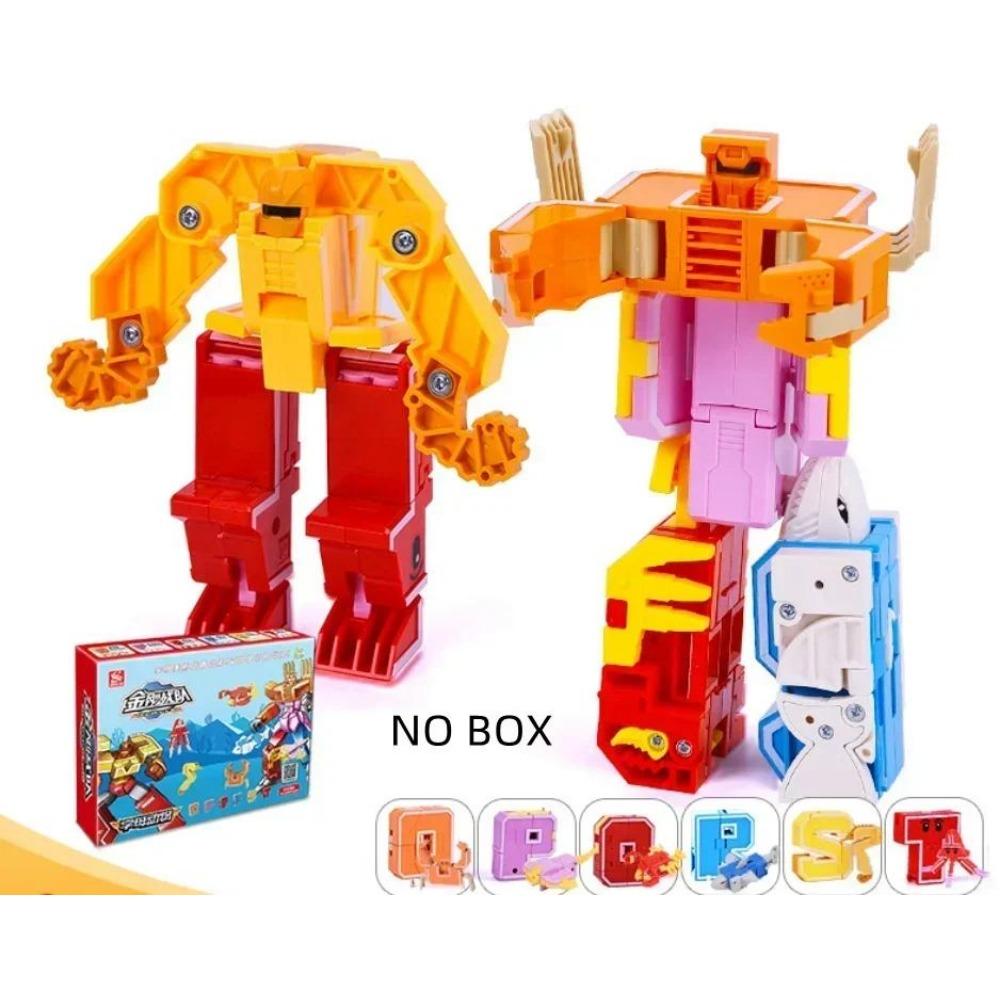 26 letras A-Z Alfabeto Animal Dinossauro Guerreiro Figuras de Ação de Deformação Robô de Transformação Brinquedos Para Crianças Presente Brinquedos