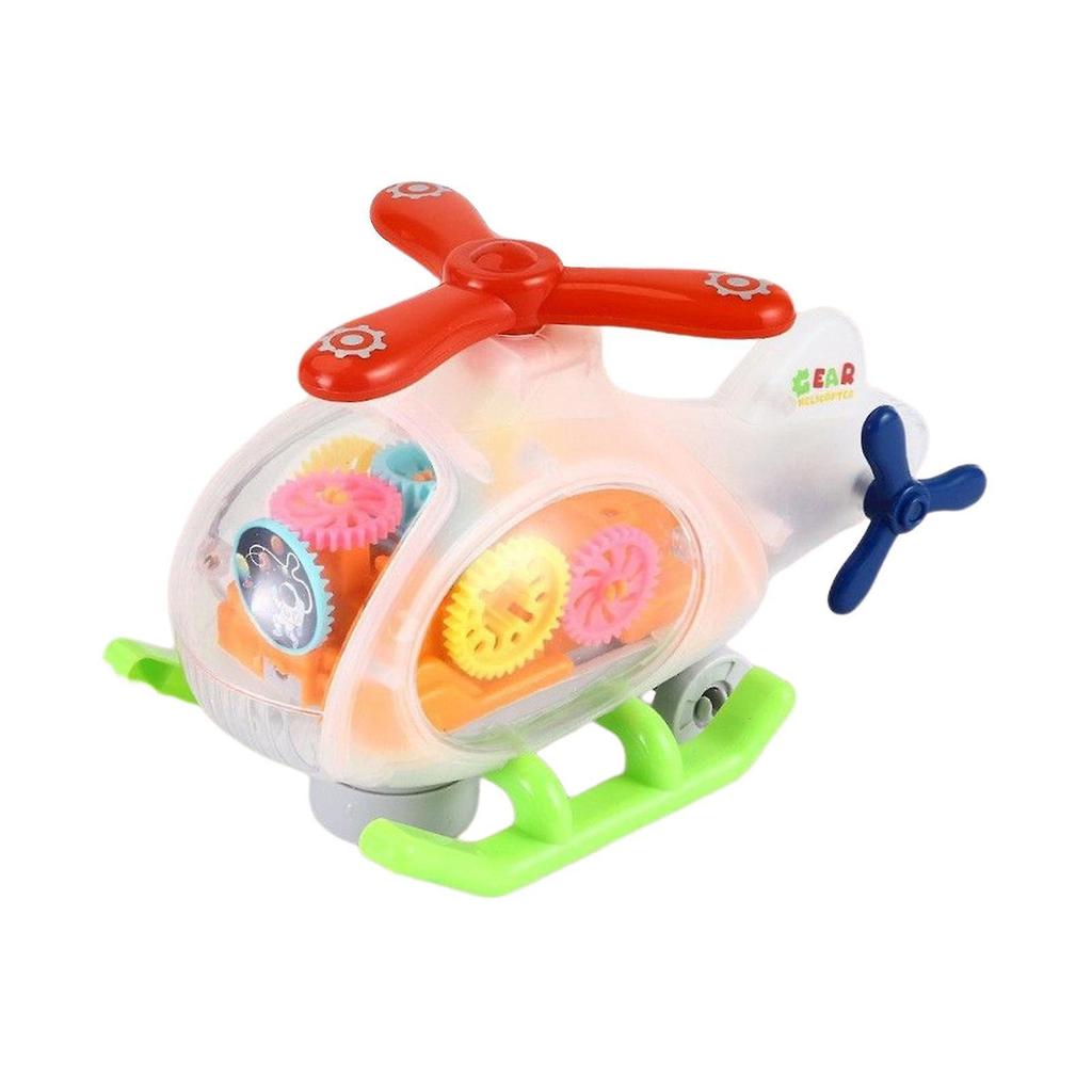 Transparent Toy Helicopter for Kids for Toddlers 1-3 Electric Toy Helicopter red
