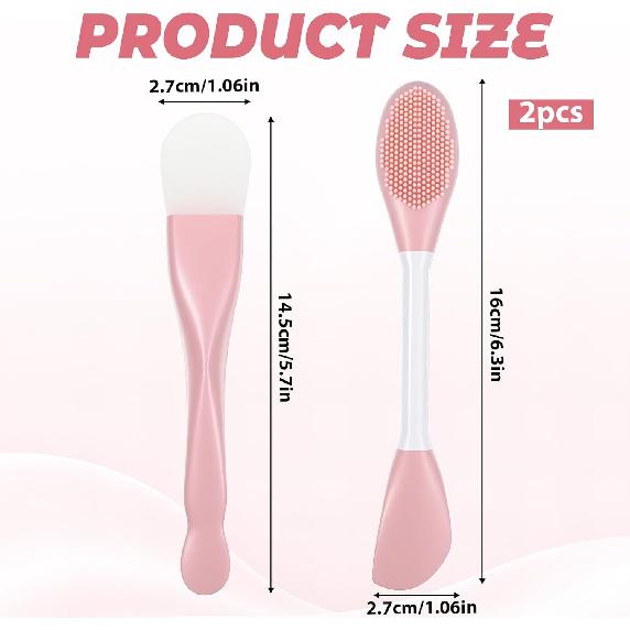 Silicone Facial Mask Applicator Brush and 2 in 1 Silicone Face Mask Applicator Double-Sided Facial Scrubber for Clay Cream Gel Mud Masks Exfoliating