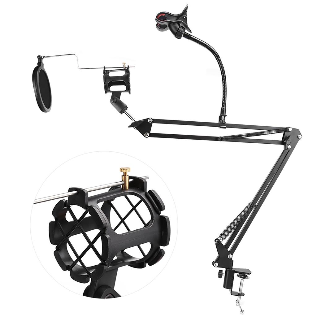 Microphone Suspension Arm Bracket for MIC Clip Bracket Workbench Mounting Clip Spray Guard