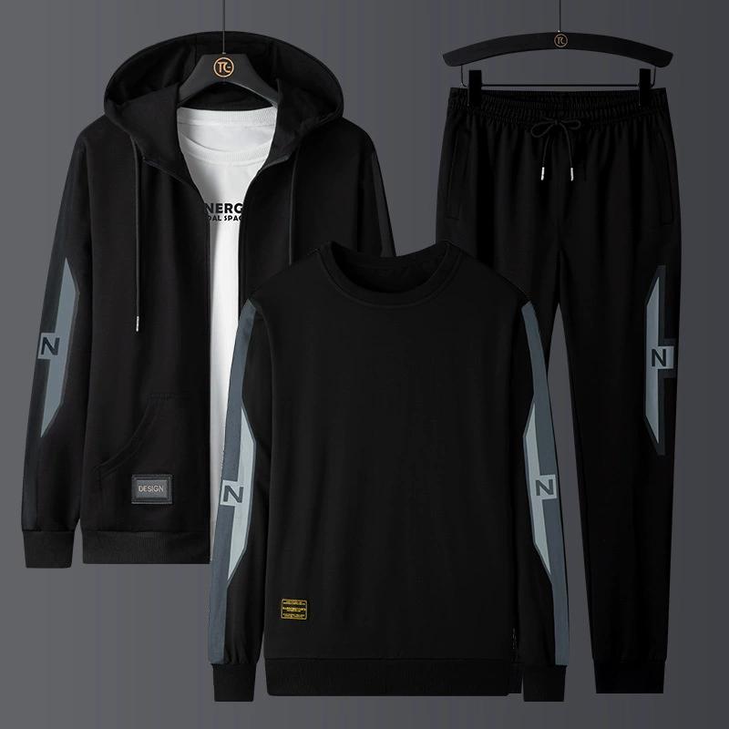 Men 'S Sports Suit Plus Size 8xl Men 'S Autumn and Winter Sweater Three Piece Set