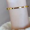 Titanium Steel Simple Plain Circle Thin Bangle For Women Vintage Bracelet Jewelry Pary Gift