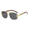 Fashion Retro Rimless Sunglasses Luxury Leopard Head Sunglasses Street Po Sunglasses
