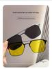 Men's Magnetic Polarized Clip-on Sunglasses: Pure Titanium, Three-in-One for Myopia, Fishing, and Driving.