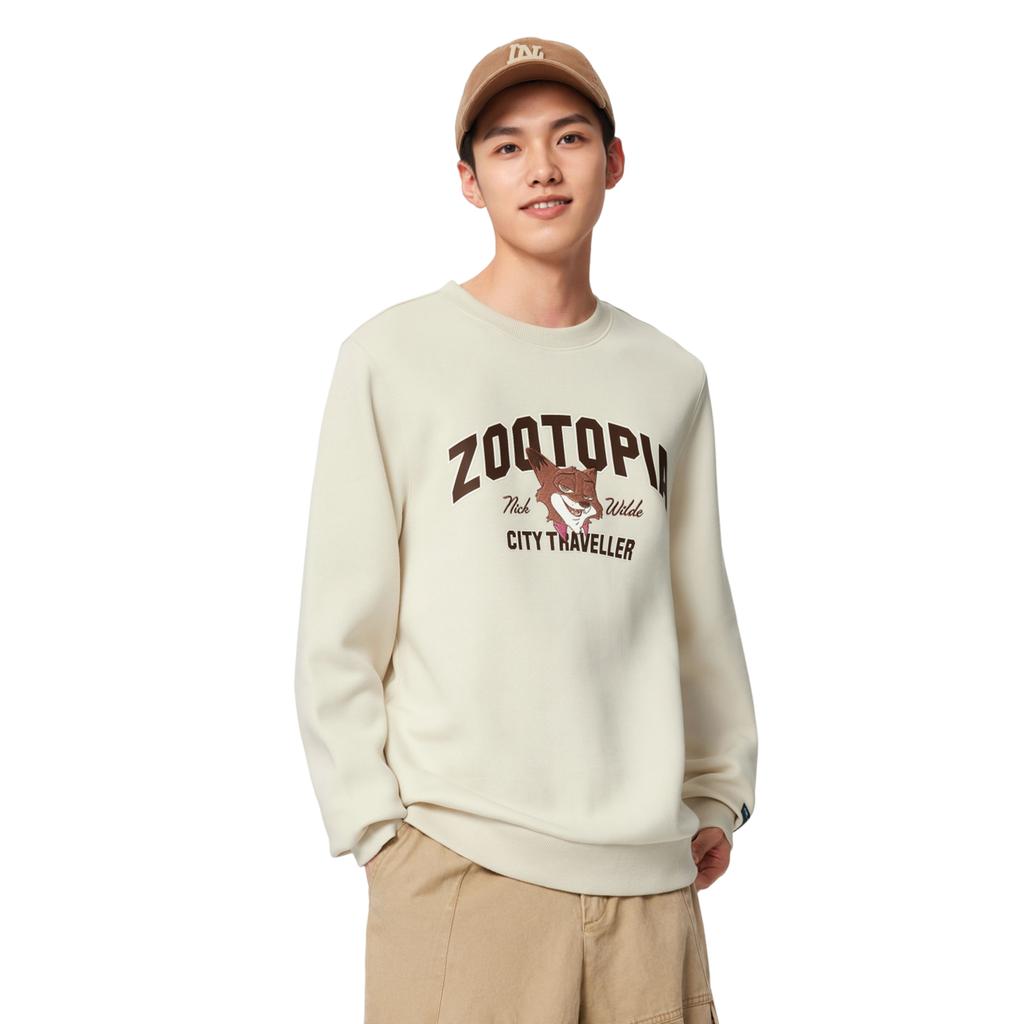 Li Ning Sweatshirts Men's Silver Birch Gray Crew Neck Moderate Other AWDVB25-1