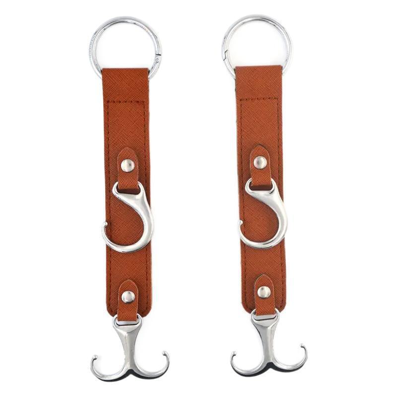 Car Leather Rear Seat Garbage Bag Hook - Large Load-Bearing Capacity Metal Hook for Storage.