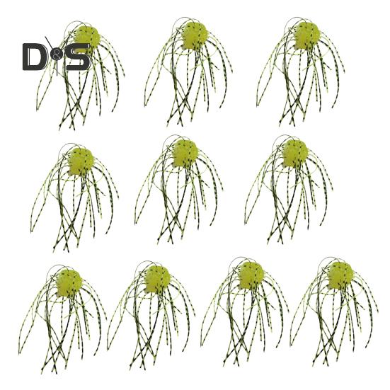 10 Pz 1.4CM/4G Esche Morbide a Dadi con Gonnellino Affondamento Lento Colorate PVC Artificiali Esche a Dadi Accessori per Pesca Acqua Dolce Acqua Salata Spigola Pesce Gatto