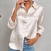 Blusas y camisas de cuello polo de manga larga con estampado de leopardo para verano y primavera a la moda para mujer