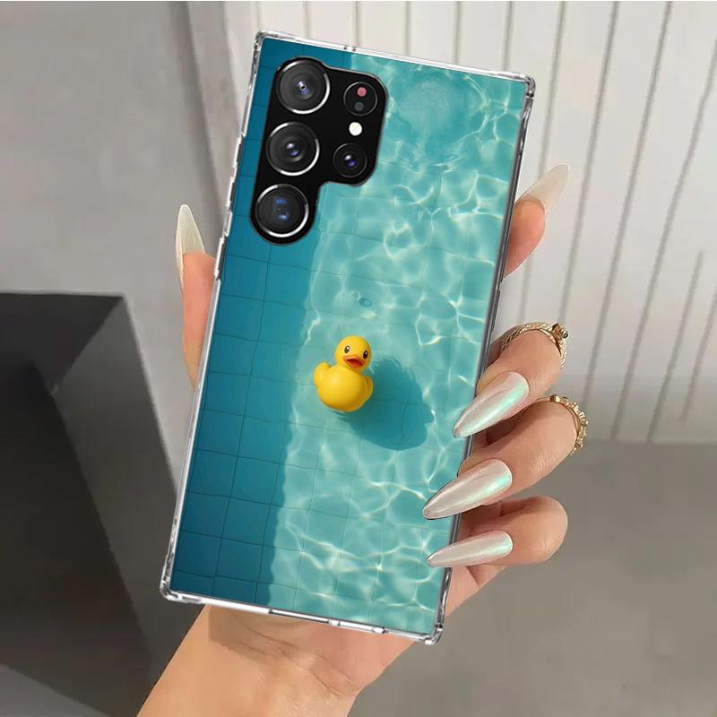 Rubber Ducks Swimming Pool Phone Case for Samsung Galaxy S26 S24 S23 Ultra S25 Edge S22 S21 Plus S20 FE + Soft Print Shell Funda