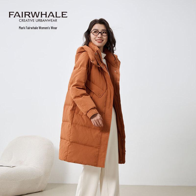 Mark Fairwhale Women's Long Grid Design Down Jacket
