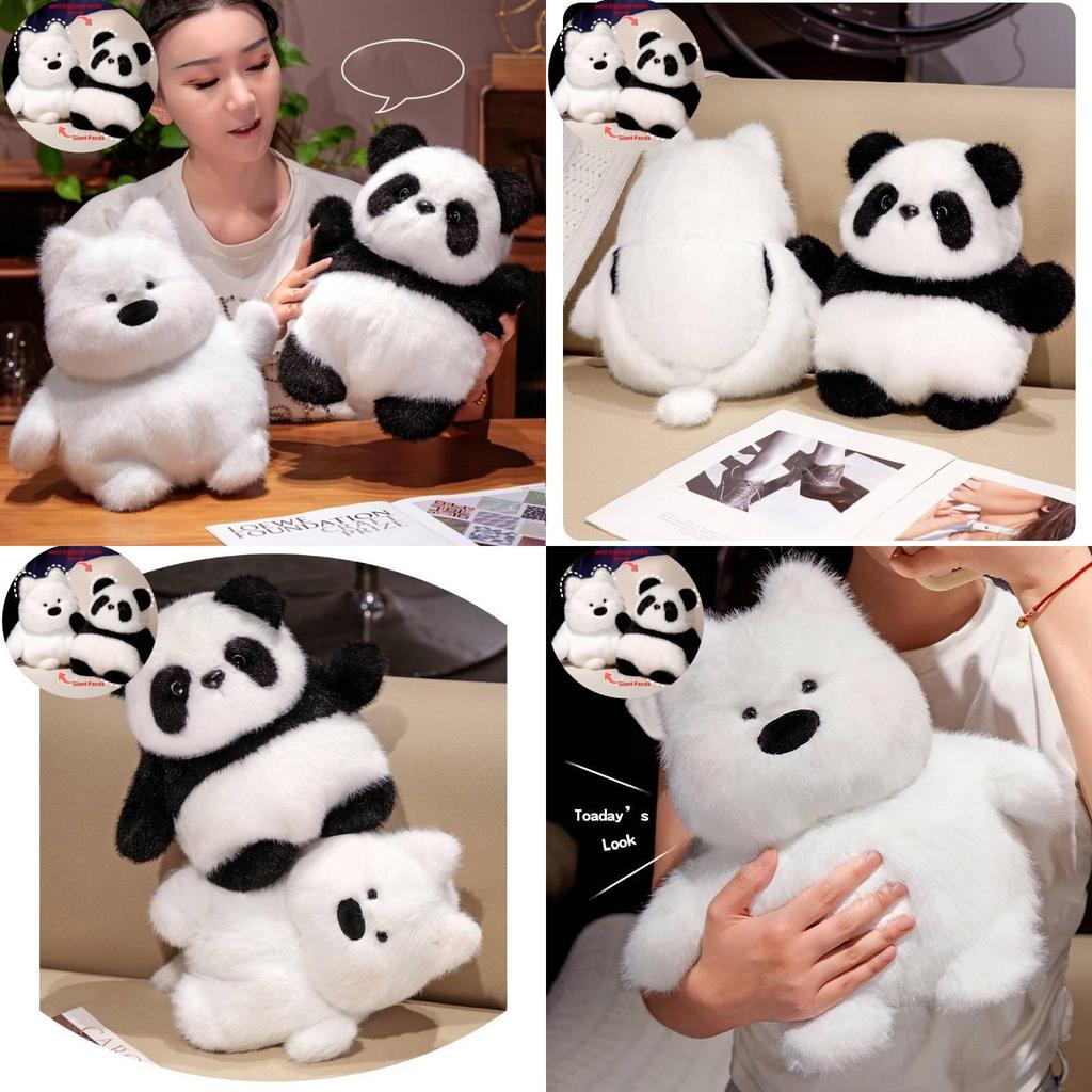 Adorable Reversible West Highland White Terrier Panda Plush Toy For Kids Birthday Gifts