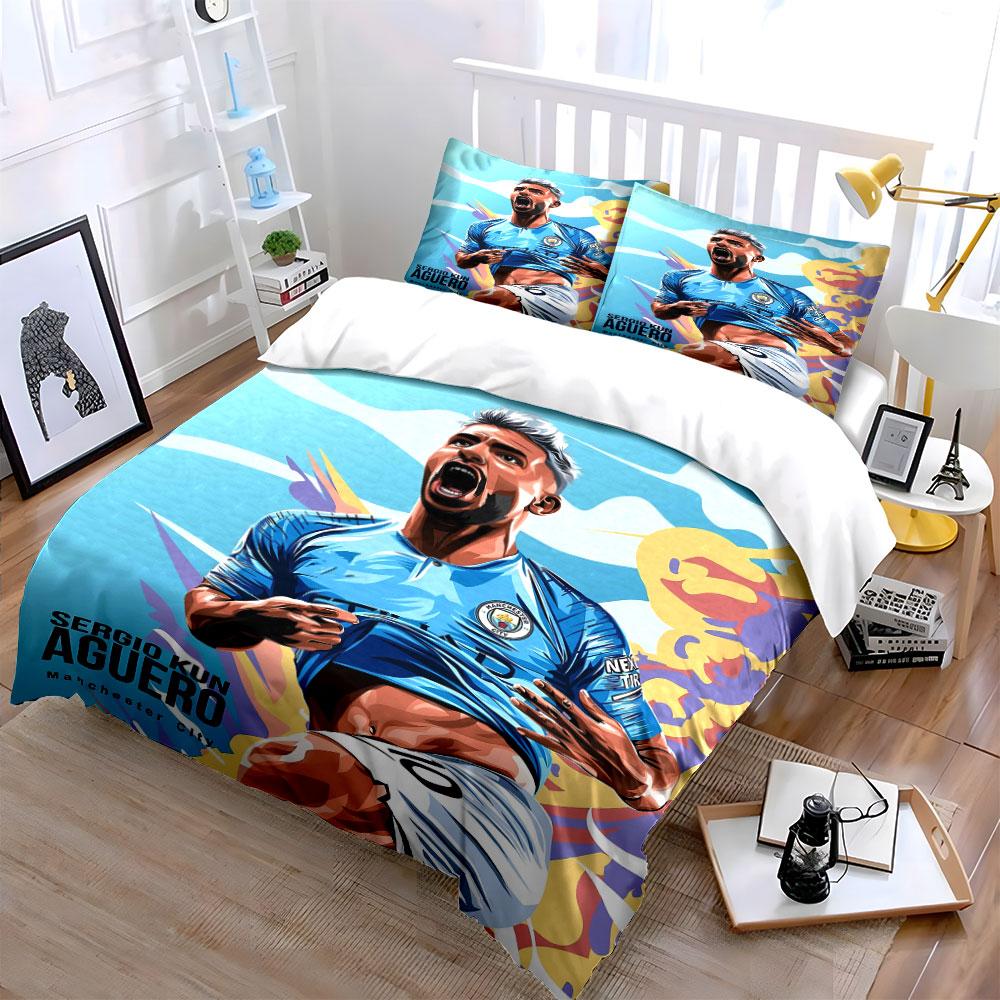 Footballer with Manchester City. Bedding sets Duvet cover sets Duvet covers Pillowcases(1 * Duvet Cover 2 * Pillowcases without duvet insert)