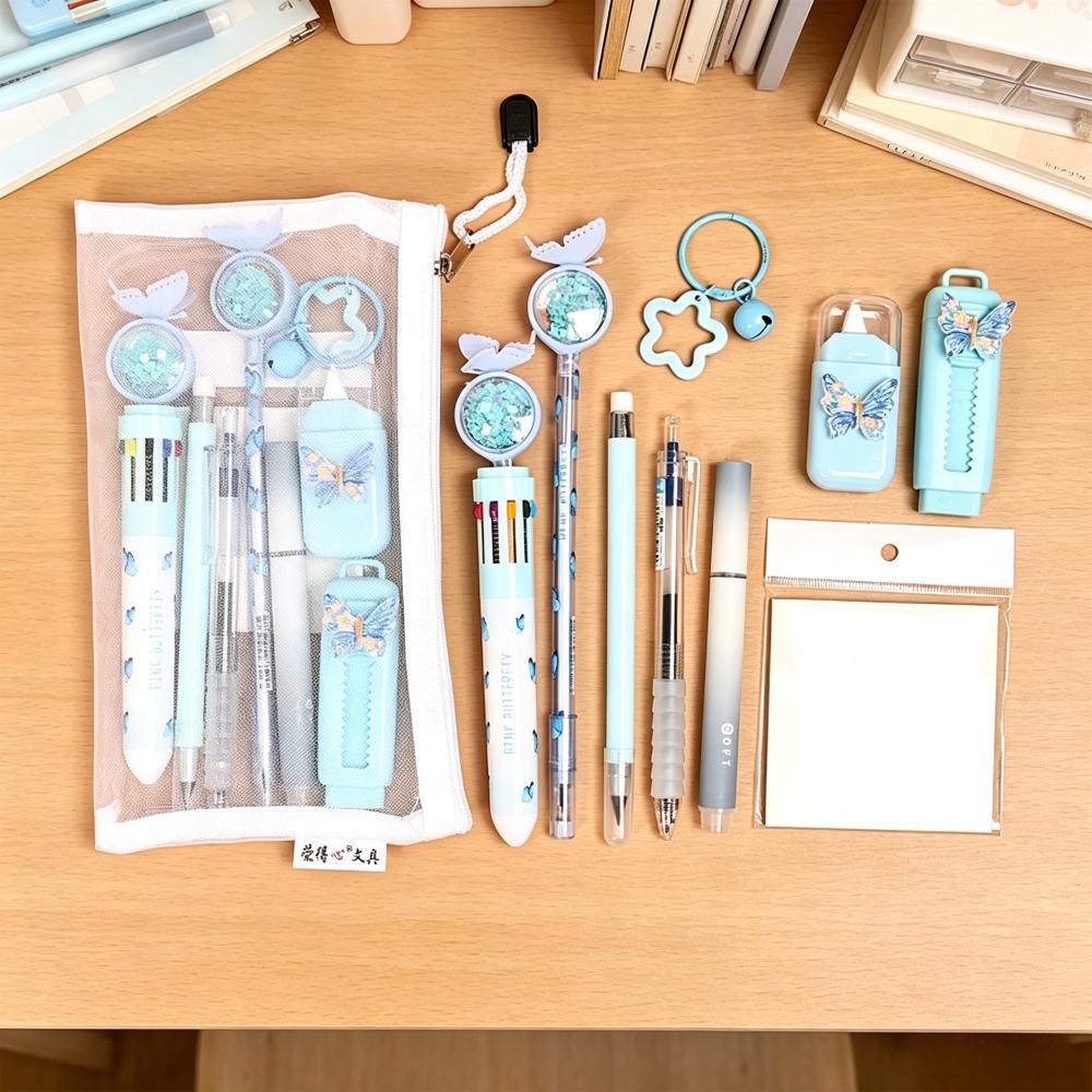 

10pcs/Set 10-in-1 Stationery Set Plastic Gel Pens Durable Multicolor Pen Children s Day Gifts синій