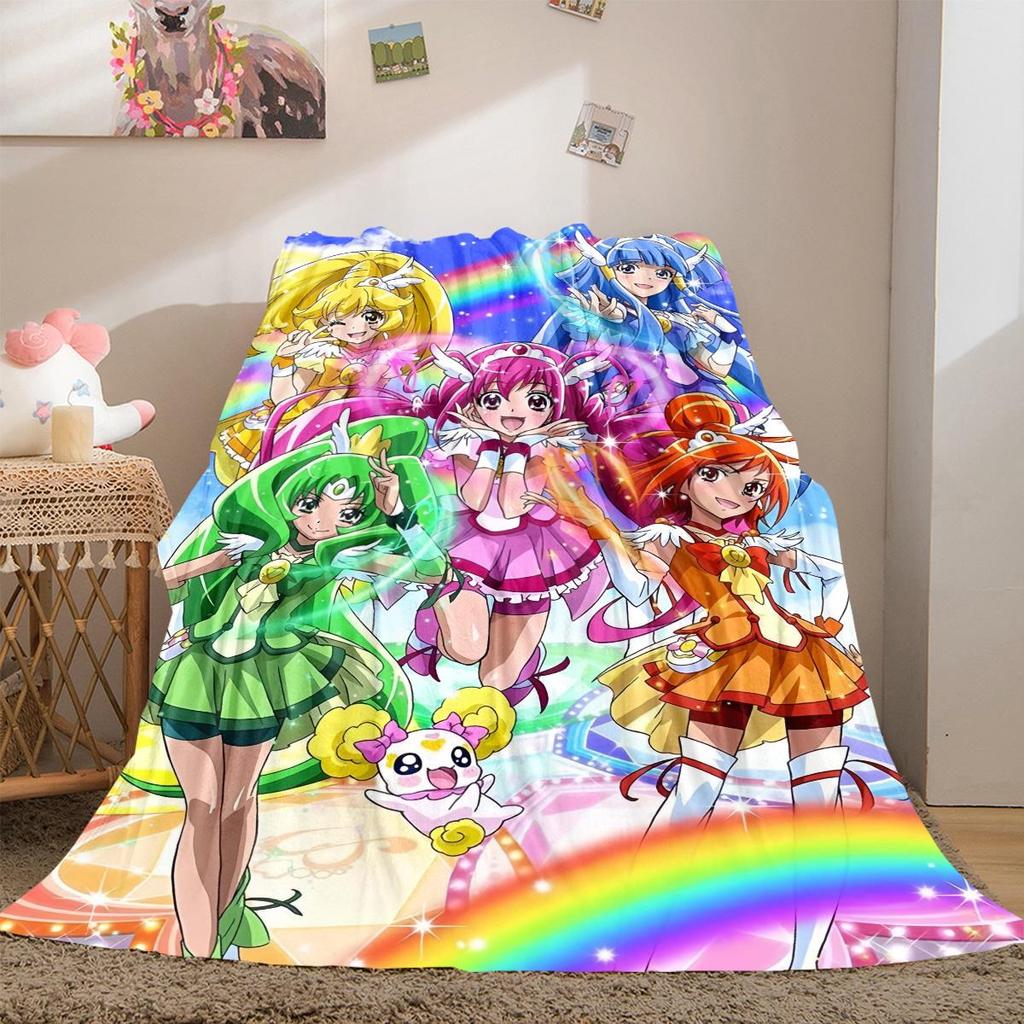 Pretty Cure Anime Soft Flannel Throw Blanket Lightweight Fuzzy Blanket for Couch, Sofa,and Bed LXR85