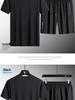 Men's Quick-Dry Ice Silk Sports Set - Lightweight, Breathable Summer Short-Sleeve Top and Casual Shorts