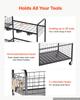 VEVOR Garden Tool Organizer with Wheels, Large Metal Garage Storage Rack, for Rakes/Shovels/Brooms