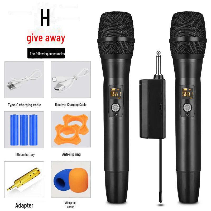 Universal Wireless U-Segment Metal Microphone for Home, Stage, and Karaoke