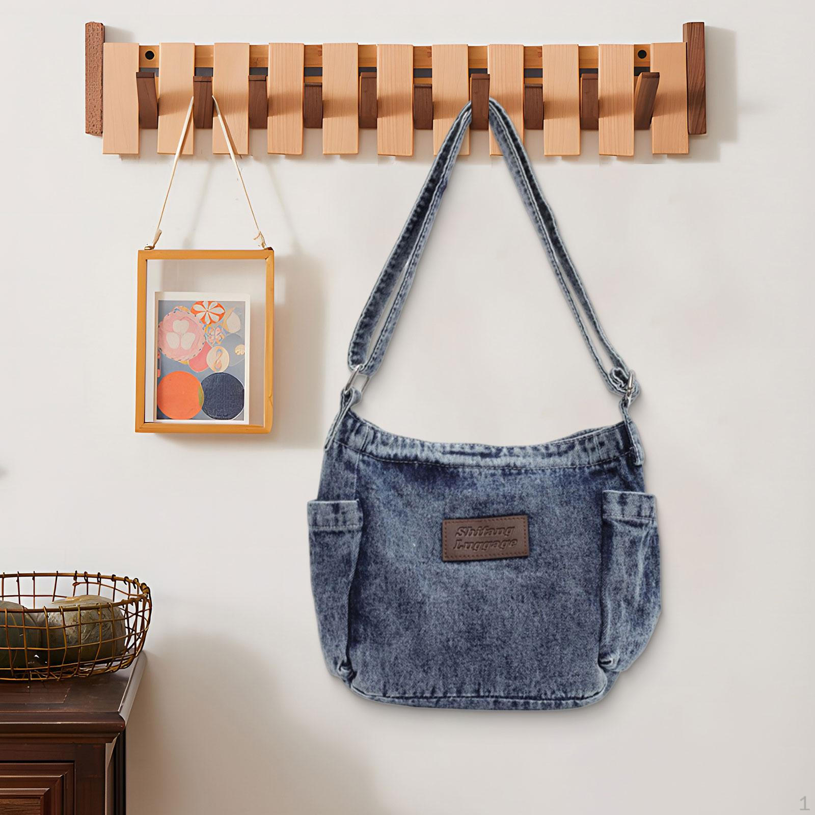 

Denim Shoulder Bag for Women Portable Trendy Hobo Outdoor Commuting Work
