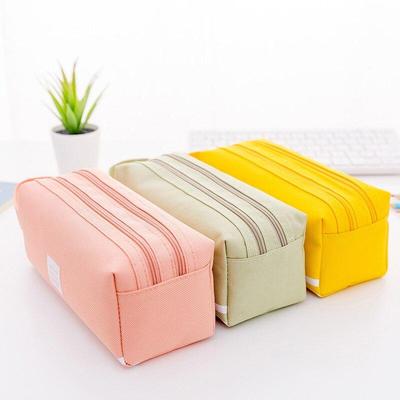Children Stationery Bag Portable Canvas Pencil Case School Supplies Storage Bag Double-layer Pencil Case  Student Pencil Case  Cute Pencil Case