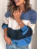 European and American casual autumn and winter new long-sleeved striped sweater women's wish crew neck knitted pullover