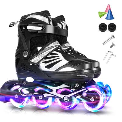 Patines en línea iluminados ajustables con ruedas iluminadas para niños y jóvenes, niñas y niños en línea