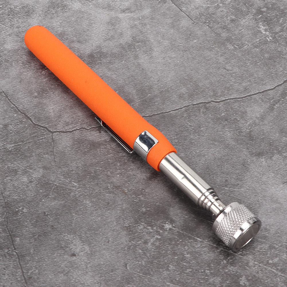 Non slip Magnetic Telescopic Retractable Pickup Stick Pick up Tool with LED Light Orange