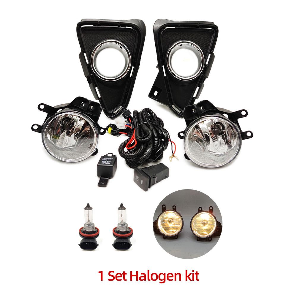 Car LED Fog Light For Toyota RAV4 2016 2017 2018 Headlight Fog Lamp Cable Switch Grille Cover Halogen Foglights Frame