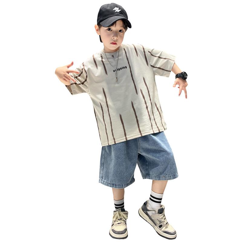 Boys Fashion Short-sleeved T-shirt Set 2025 Summer Children's Leisure Set