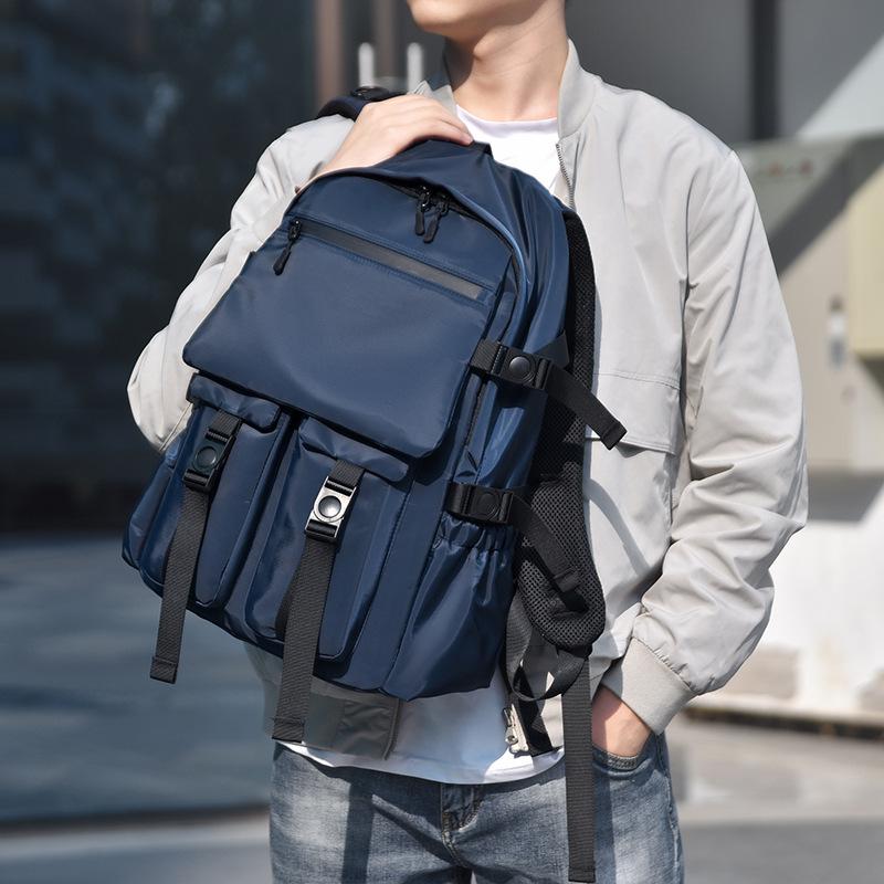

Korean version of large-capacity backpack popular backpack junior high school trend backpack high school university casual fashion backpack синій