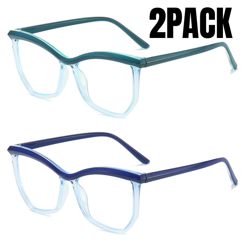 

2 ШТ. Черная оправа для компьютерных очков Женская Мужская Защита от синего света Квадратные очки Блокирующие очки Оптические очки Очки Кошачий глаз