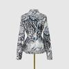 Women's Autumn Printed Tie Single Breasted Long Sleeve Shirt