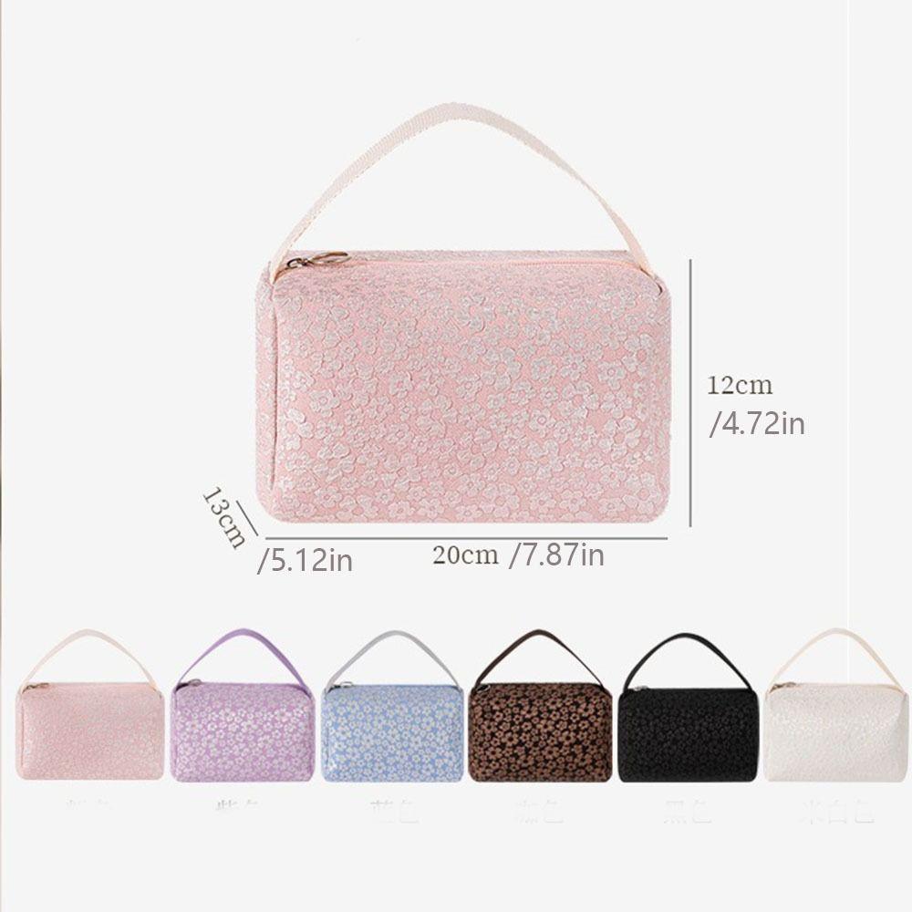 Large Capacity Cosmetic Storage Bag Zipper Wpmen Toiletries Bag Floral   Makeup Bag  Travel