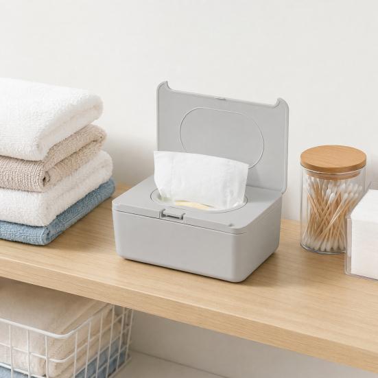 Wipes Dispenser, Refillable with Buckle-Sealed Cover Tissue Box, Dustproof Easy Pull Wipes Pouch Case for Bathroom