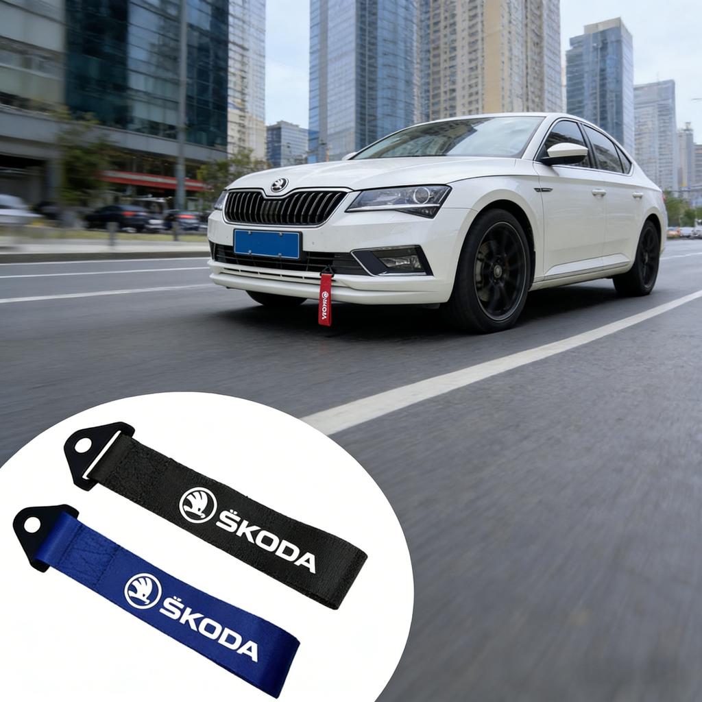 AAAAK1 Logo Nylon Trailer Straps Decorative Modification Accessories for Skoda Octavia A7 A8 Karoq Superb Auto Trailer Rope Accessory
