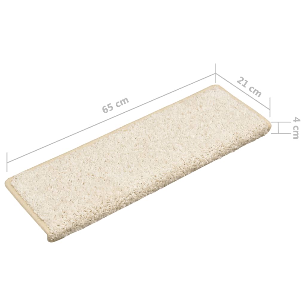 Stair Treads 15 pcs 65 x 21 x 4 cm White Rectangular Edge