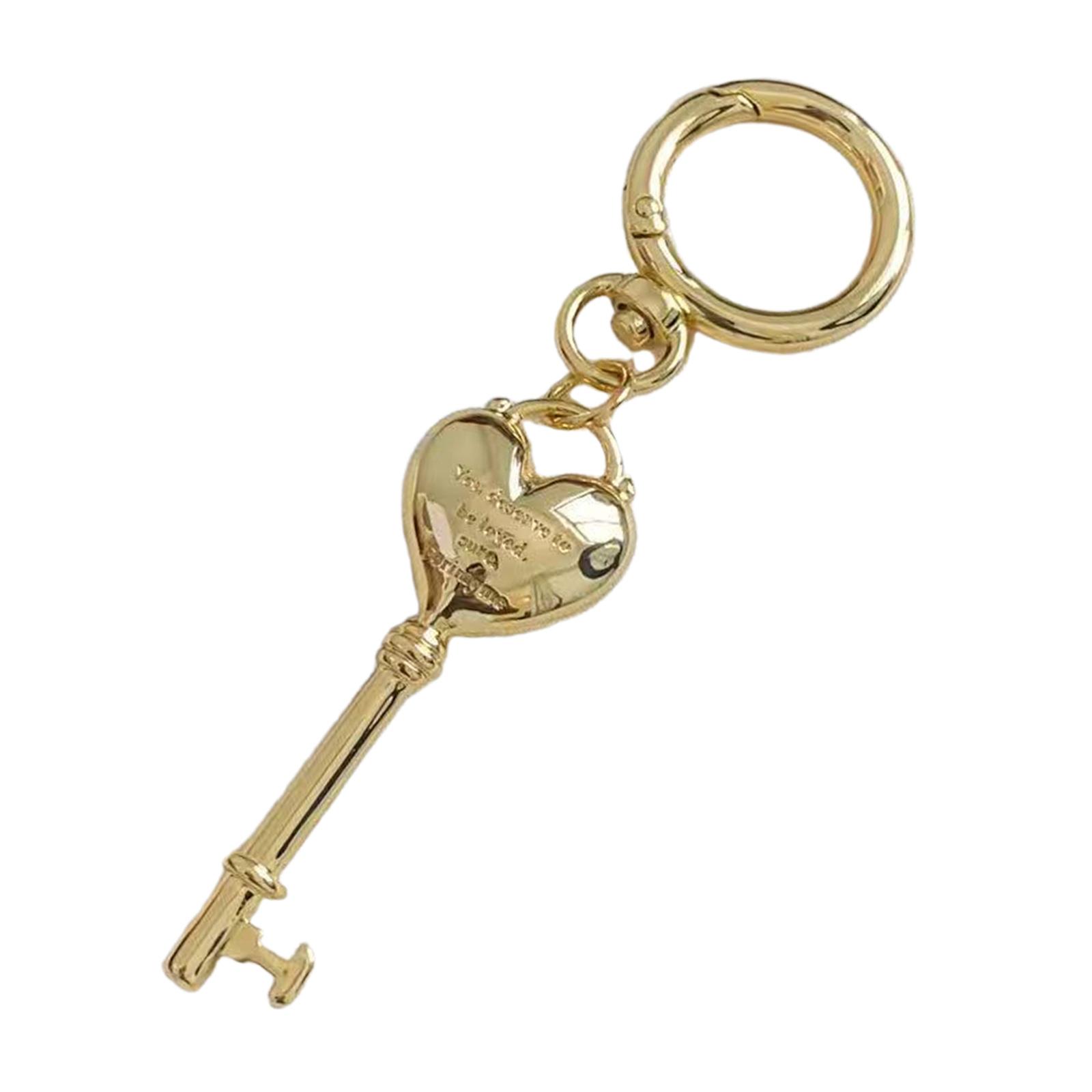 

Кулон-брелок в виде замка-сердца, многофункциональное украшение для сумки, подарок для пары на годовщины, гравированный аксессуар для сумок золотой
