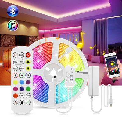 Bluetooth APP-Steuerung LED-Licht 5050 RGB-LED-Streifen Sprachsteuerung/Musiksynchronisierung Intelligente Lampe 5M 10M 15M Neonband für Home-Party-Hintergrundbeleuchtungsdekoration