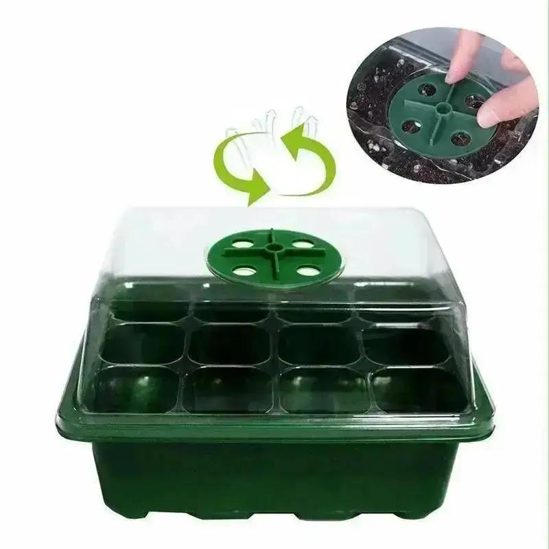 New 12 Hole Seedling Trays Seed Starter Plant Flower Grow Box Tools Propagation For Home Gardening Starting Germination Supplies