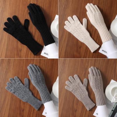 Cold Protection Cashmere Gloves Long Wrist Mittens Fashion Wool Knitted Gloves  Skiing