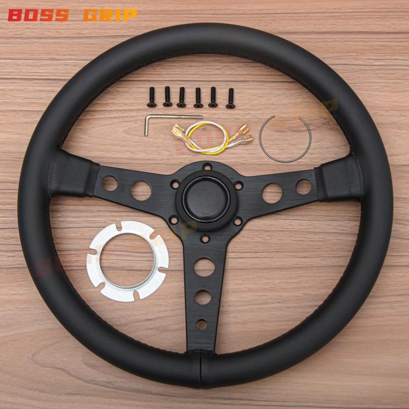 Universal 350mm 14' Prototipo P5 Black Edition Suede Leather Sport Steering Wheel Auto Accessories