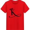Polyester 100% New KING QUEEN Printed Short-sleeved Casual Couple T-shirt for Couples Women Clothing  Graphic  Aesthetic Summer