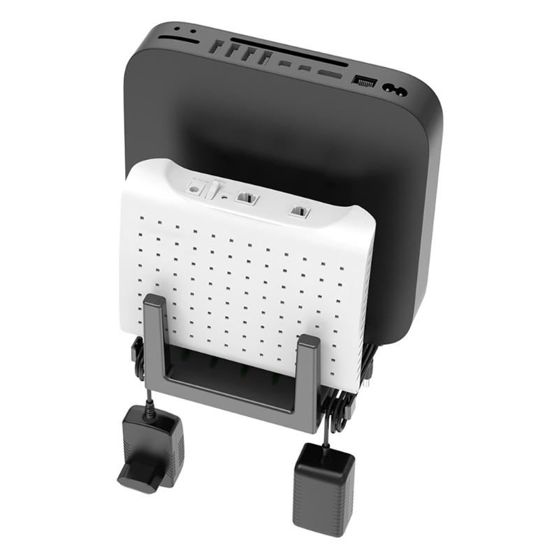 Universal Wall Mount Shelf For Routers Modems TVs Boxes Holds Devices Up To 45mm Thick With Cable Management Hooks