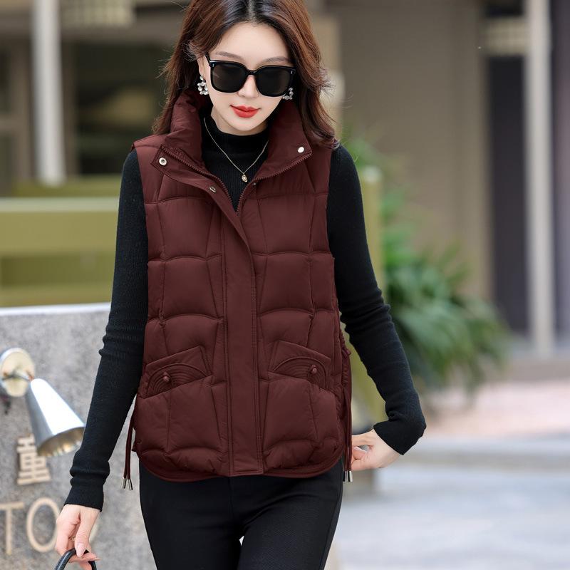 Autumn and winter new loose stand-up collar cotton vest women loose light mother girlfriend cotton vest outer wear