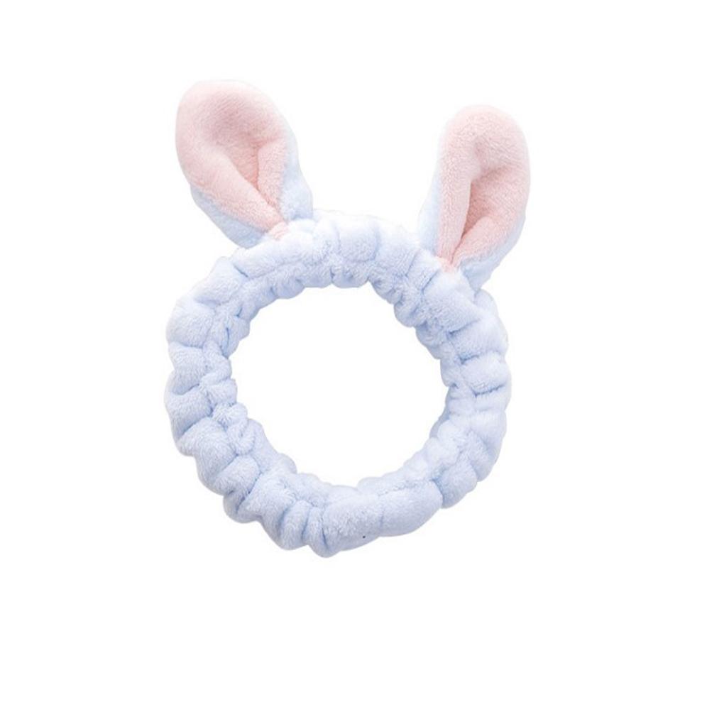 Plush Ear Headband Women Washing Face Makeup Hair Band Loop Soft Elastic Head for Shower