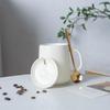 Ceramic Coffee Mug with Lid and Spoon