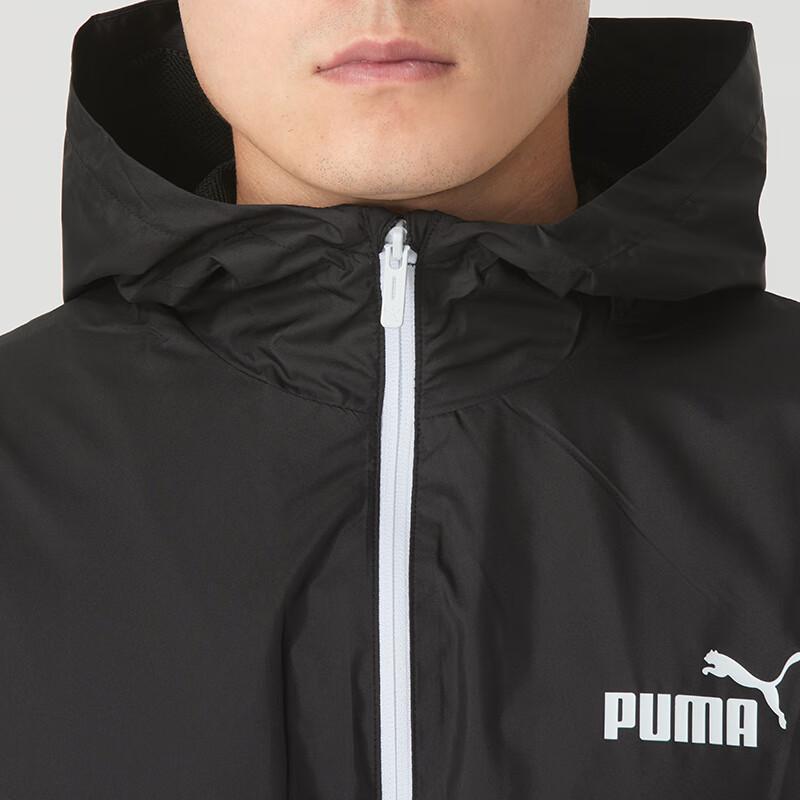 Puma Jednofarebná vetrovka na behanie a fitness tréning Pánske bundy Čierna 849462-52
