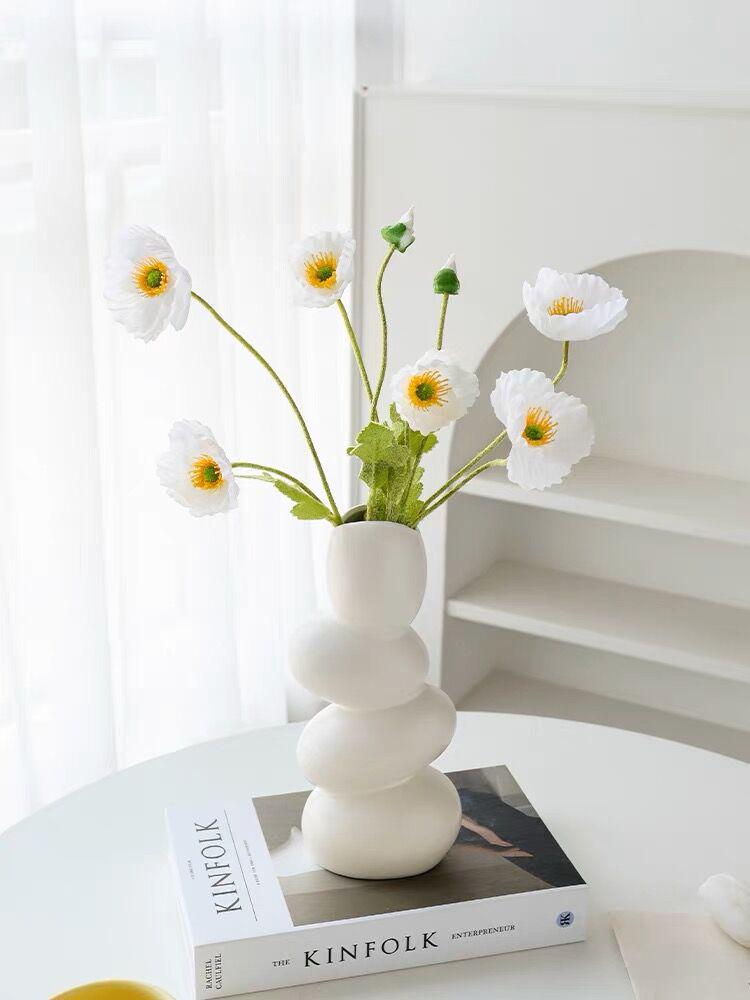 Irregularly Shaped Ceramic Cobblestone Vase for Floral Arrangements