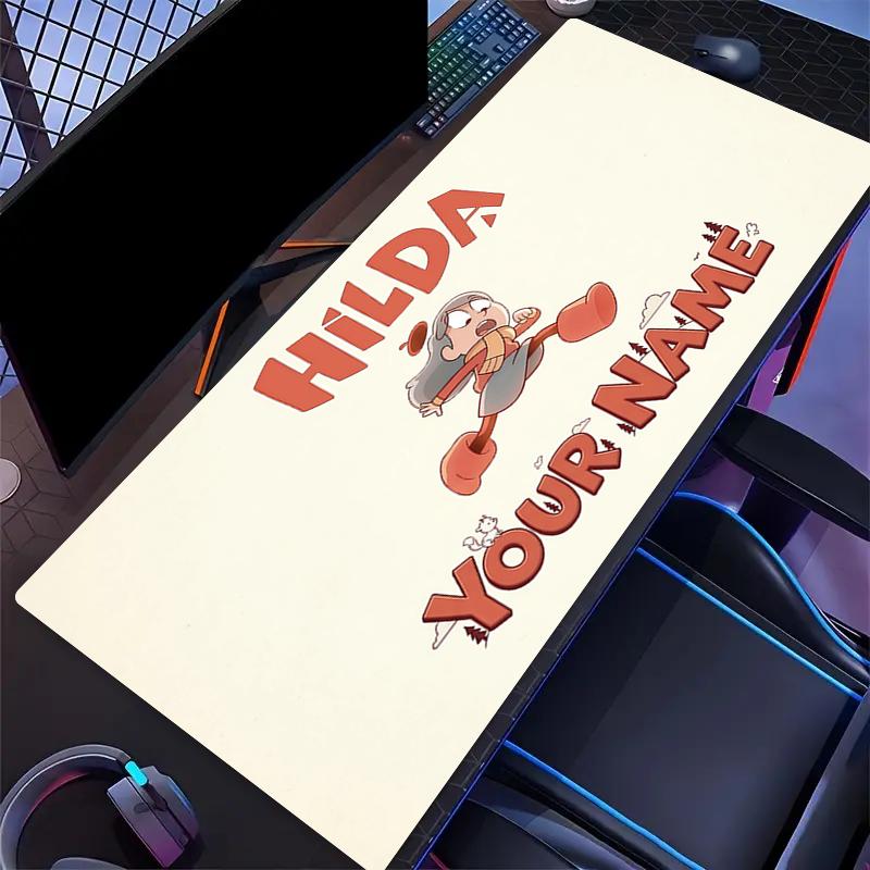 Custom Name,Hilda Mouse Pad, Large Gaming Desk Mat, Non-slip XXL Mousepad for Laptop & Tablet, Mini PC Playmat with Stitched Edges